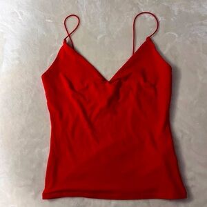 Red spaghetti straps tank top
